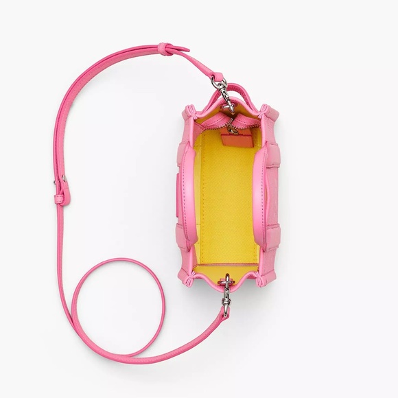 {Marc Jacobs} Mini Leather Tote Handbag - #666 PETAL PINK - Crossbody Bag - Picture 5 of 10